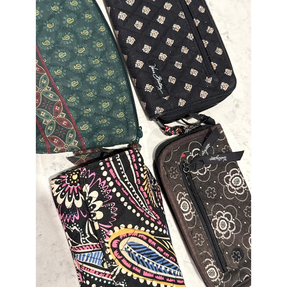 Vera Bradley Small and other Bag Organizer Pouchs Black Floral Quilted Zipper